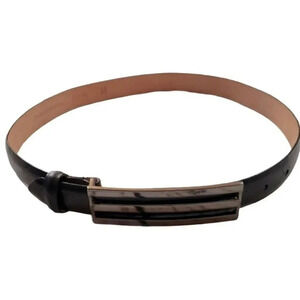 WCM NY  M genuine Italian calfskin black‎ belt